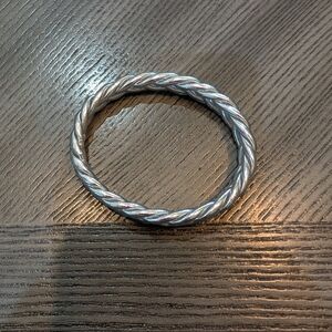 Silver Twisted All-Weather Rope Bangle Bracelet